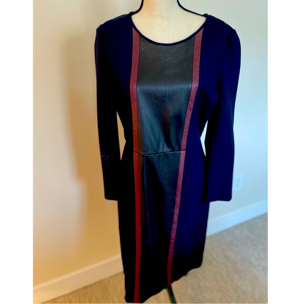 J.Crew Collection Leather Panel Shift Dress